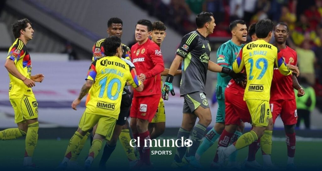 FMF confirma sanciones tras la pelea en el América vs Toluca; Helinho fuera tres juegos