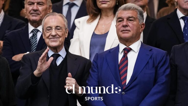 Florentino Pérez, presidente del Real Madrid, en rueda de prensa