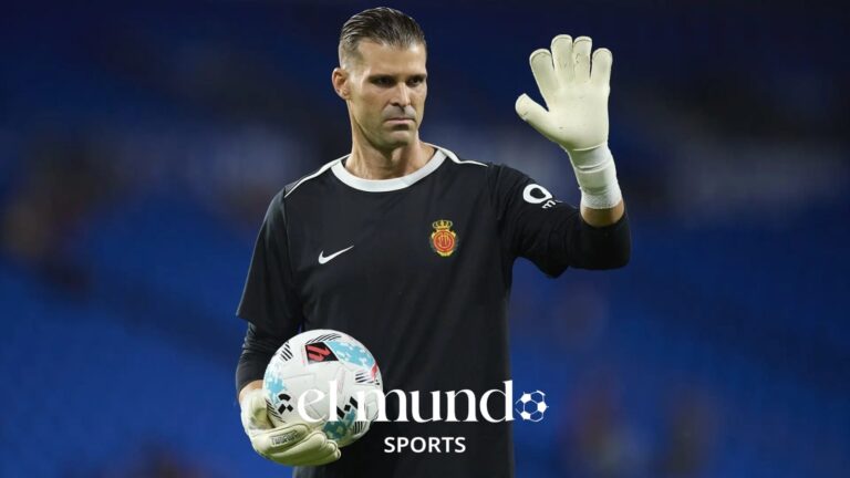 Pichu Cuéllar, portero del RCD Mallorca, durante un partido