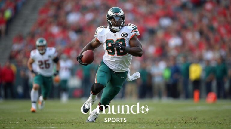 Jugadores de la NFL en distintas posiciones durante un partido
